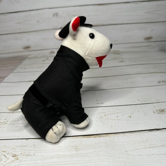 Target Bullseye Bull Terrier Plush In Black Outfit & Hat 2005 Plush Stuffed Toy - Picture 3 of 5